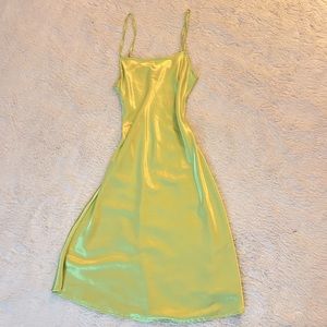 Vintage Limey-green Silk Slip Dress